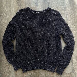 Black speckled American Apparel fisherman sweater XS 100% cotton chunky knit
